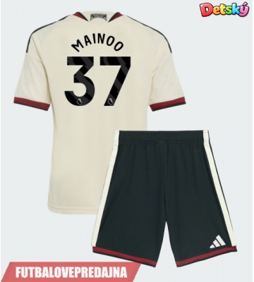Lacne Dětský Futbalové dres Manchester United Kobbie Mainoo #37 2026-27 Krátky Rukáv - Tretina (+ trenírky)